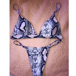 snakeskin thong bikini
